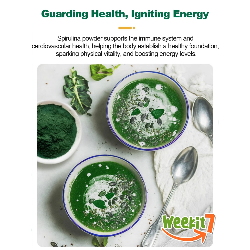 Weekit7 Spirulina Powder – Rich in Plant Protein and Antioxidants